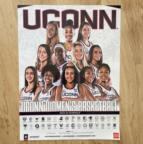 2023 UCONN WOMENS BASKETBALL TEAM POSTER 18x24” HUSKIES SCHEDULE BIG EAST CHAMPS Cover