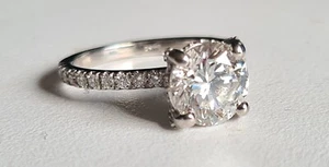 5.45 Ct F VS2 Round Diamond Engagement Ring IGI Certified Lab Grown 14k White - Picture 1 of 7