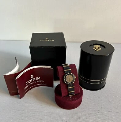 Reloj CORUM Clipper Club Damas Oro 18k Negro Acero Inoxidable con Cajas Originales Foto 1 de 4
