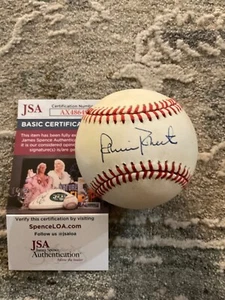 PHILLIES ROBIN ROBERTS SIGNED ONL GIAMATTI BASEBALL DUAL CERT JSA AX48649 CASE - Picture 1 of 10