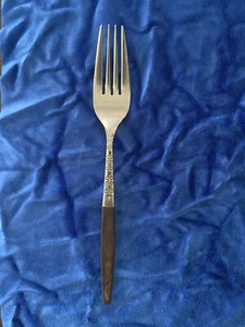 Interpur Stainless Dinner Fork 8" brown synthetic teak wood handle MCM flatware - Picture 1 of 7