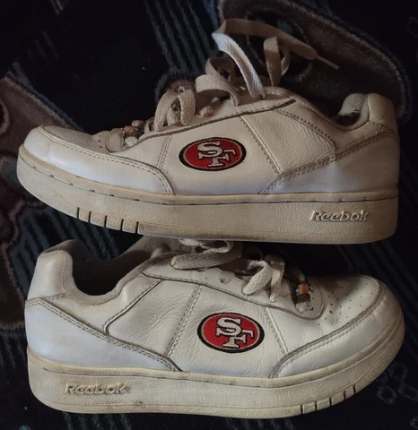 SUPER RARE SF SAN FRANCISCO 49ERS MENS REEBOK  SIZE 7 1/2  SHOES Cover