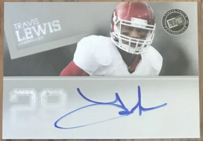 2012 Press Pass Autographs Silver Travis Lewis PPS-TL Oklahoma Sooners - Image 1 of 2