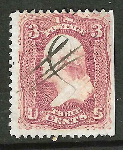 Sc #65 "Interesting Pen" Fancy Cancel 3 Cent Washington 1861 Civil War US 7E33 Cover