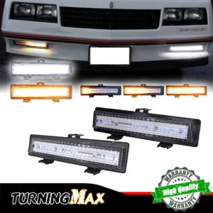 For Chevy Monte Carlo SS 1981-1988 Clear Switchback LED DRL Turn Signal Lights - Picture 1 of 10