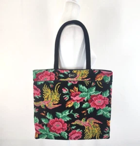 Feiler Phoenix Peony Chenille Floral Large Tote NWOT Germany Japanese Exclusive - Picture 1 of 12