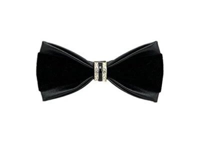 Pajaritas de cuero PU preatadas para hombre con decoración de cristal - negro multicolor Foto 1 de 3