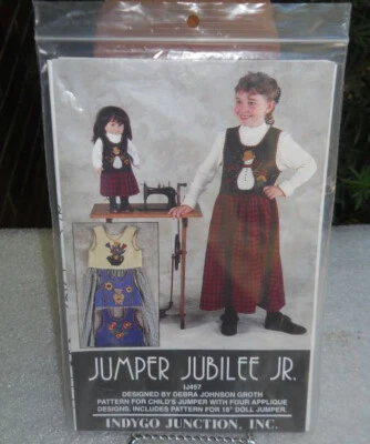INDYGO JUNCTION Childs Snowman Jumper Pattern and 18  inch doll pattern - Image 1 of 2