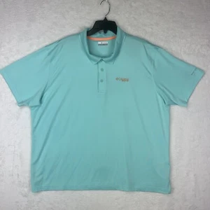 Columbia Para Hombres XXL PFG Polo Pesca Camisa Manga Corta Azul Aqua Omni Tono 2XL - Imagen 1 de 17