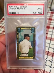 1911 T205 Gold Border George Merritt PSA GOOD 2 Hassan Buffalo Bisons