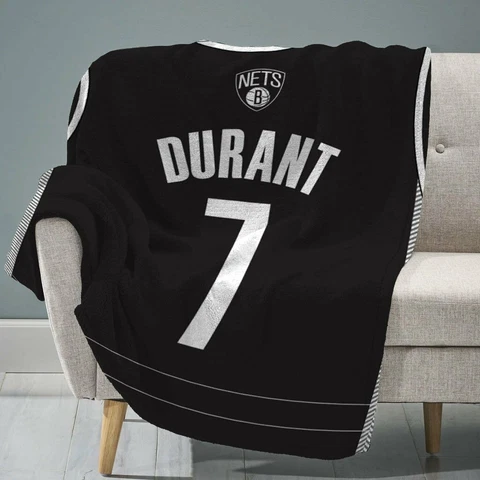 Sleep Squad Brooklyn Nets Kevin Durant 60” x 80” Raschel Plush Jersey Blanket Cover