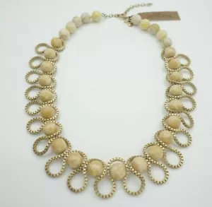 Lucky Brand Yellow Stone Fringe Bohemian Necklace~Gold~ - Picture 1 of 8