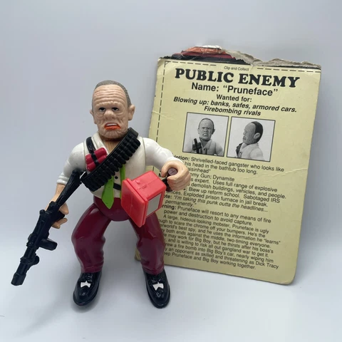 PRUNEFACE  Playmates Vintage Action Figure DICK TRACY 100% COMPLETE W Dynamite Cover
