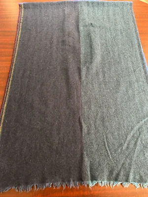 Paul Smith Negro Gris Azul Lana Cachemira Espiga Color Bloque Chal Envoltura Foto 1 de 4