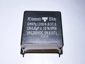GMKPG 1200-6.8-37.5 Vishay 6.8uF 1200V 10% MKP DC Filter Film Capacitor - Picture 1 of 6