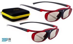 2x Hi-SHOCK 3D Brille Scarlet Heaven für 3D Sony Beamer VPL 290 295 260 570 ES