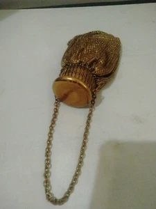 Vintage Mesh Whiting & Davis Flapper Beggars Bag Gold- Z2 - Picture 1 of 8