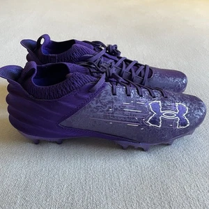 Under Armour Blur Smoke 2 MC Men Size 9.5 Suede Football Cleat Purple - Picture 1 of 10