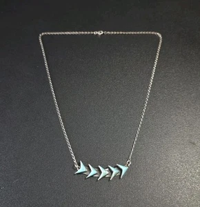Collar Colgante Turquesa Plata Esterlina México Vintage - Imagen 1 de 7