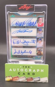 LEAF 8 AUTO Johnny Bench Don Mattingly Robin Yount WINFIELD Dale Murphy DAWSON + - Picture 1 of 3