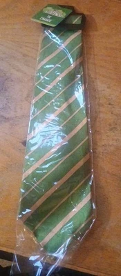 St Patricks TIE CRAVATE Green Gold Stripe Green BAY PACKERS Notre Dame  NWT IP - Image 1 of 4