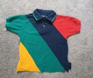 Vintage 90s IZOD Boys Polo Shirt Color Blocked Boys 6 Preppy - Picture 1 of 5