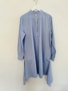 Scanlan Theodore Cotton Shirt Dress Size 12 Blue White Stripe Long Sleeve - Picture 1 of 18