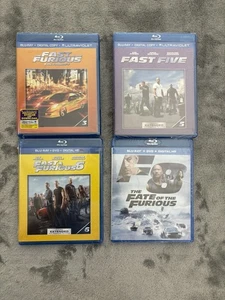 Lot of 4 Fast & Furious Blu Ray Sealed 3 Tokyo Drift Five 5 6 F8 Fate New - Picture 1 of 3