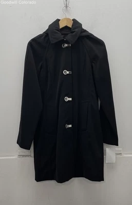 London Fog Womens Black Long Sleeve Collared Pockets Dress Coat Size XS - Image 1 of 4