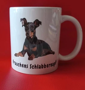 Neue Keramiktasse "Frauchen's Schlabbernapf" mit Dobermann  - Bild 1 von 1