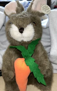 Easter Gerber Precious Plush White & Brown Rabbit 16" -1980’s-Vintage- Carrot - Picture 1 of 8