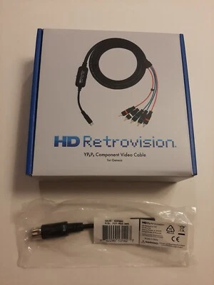 HD Retrovision Genesis Component/YPbPr Cables w/ Duo Adapter, New, Sealed - Image 1 of 4