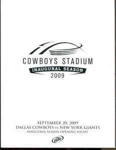 2009 Dallas v NY Giants Program 9/20 Inaugural Game Cowboys Stadium 40654b5 - Picture 1 of 1