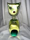 Cenedese Murano Glass Cat by Alberto Tosi 1960’s Uranium Vaseline Rare 8” Green