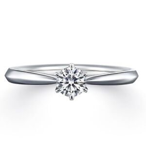 Platinum Diamond Ring IGI GIA Certified Lab Grown Round 0.55 Ct Size 5 6 6.5 7 8
