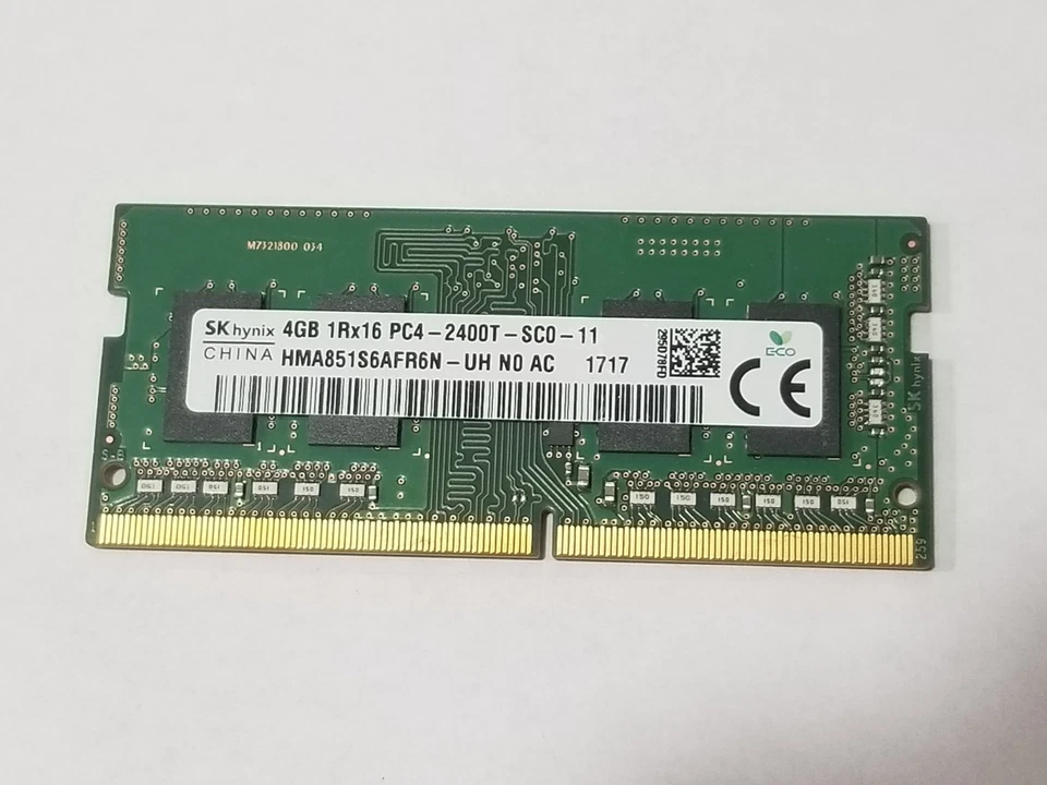 SK Hynix 4GB DDR4 Laptop RAM PC4-2400T 2400MHz 260pin HMA851S6AFR6N-UH SODIMM - Image 1 of 2