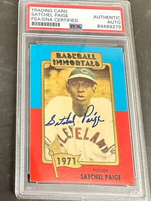 Bolso Béisbol Immortals #125 1980 Paige ¡Como nuevo! TARJETA AUTOGRAFIADA FIRMADA PSA Foto 1 de 2