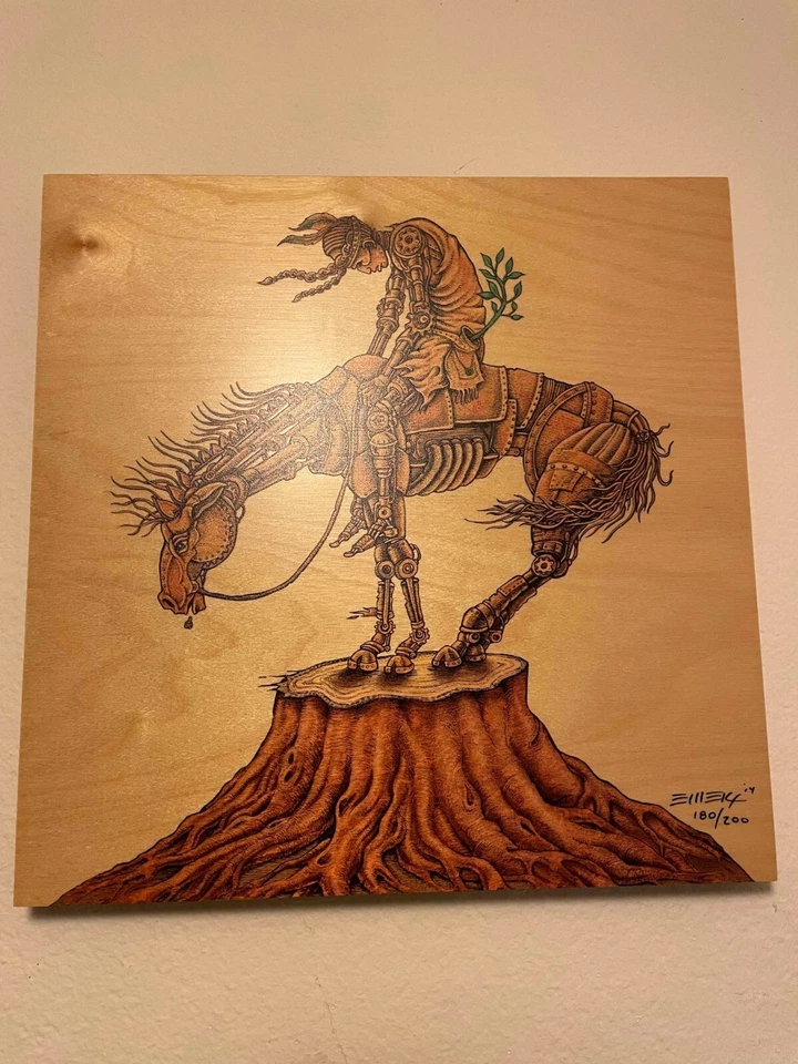 EMEK Print on Wood End of the Trail Signed Limited Edition Art 180/200 - Image 1 of 4