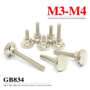 Tornillos de pulgar moleteados de cabeza plana de acero al carbono pernos de perilla de agarre manual M4 M5 M6 - Imagen 1 de 4