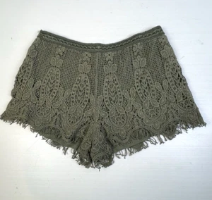 love fire pantaloncino all'uncinetto donna marrone medio boho festival hippie cowgirl - Foto 1 di 10