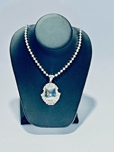 Stunning 24 MM Long 925 Sterling Silver Necklace With Fabulous Pendant