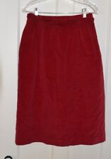 RARE Vintage Patricia Roberts  Red Velveteen Skirt, no size tag est. size 8 - 10