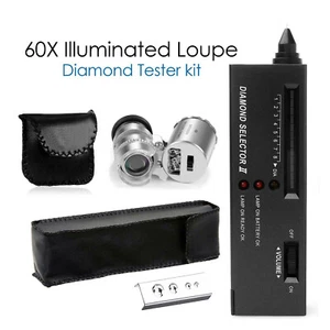 Juwelier Diamant Werkzeug Set mit tragbarem Diamanttester 60X beleuchtete Lupe SET - Bild 1 von 6