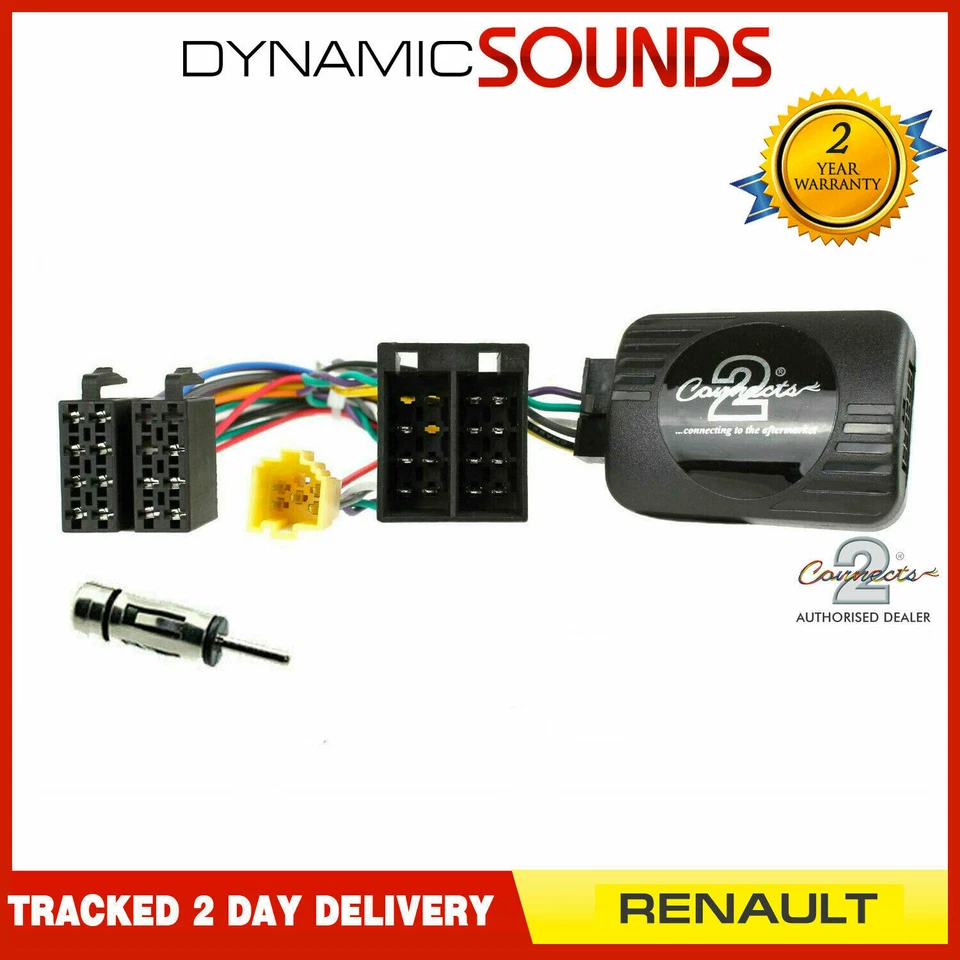 PIONEER Stereo Steering Wheel Stalk Control + Aerial Adaptor For Renault - Image 1 of 1