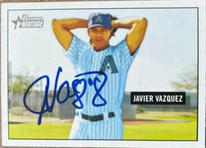 Javier Vazquez Autographed 2005 Bowman Heritage #140 - Picture 1 of 1