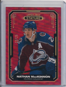 2021-22 Stature #59 Nathan MacKinnon Design Variant Red 22/25