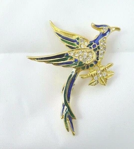 FASHION  BIGIOTTERIA SPILLA  BROOCH COSTUME JEWEL VINTAGE MODA UCCELLO SMALTI - Picture 1 of 4