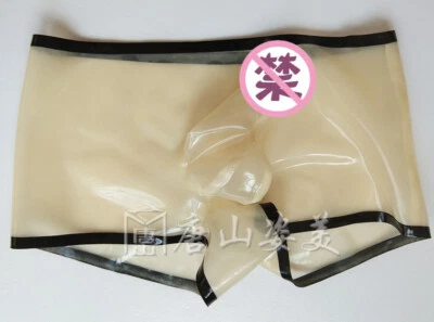 924 Transparent Latex Boxer with Trims Penis Sheath Customized - Image 1 of 3