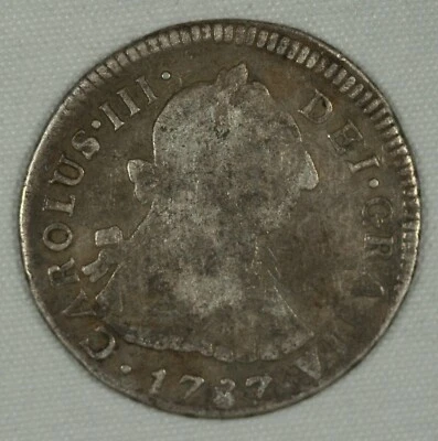 2 Reales Españoles 1787, Perú Como Nuevo. Retrato, bonito circ. \ Foto 1 de 3
