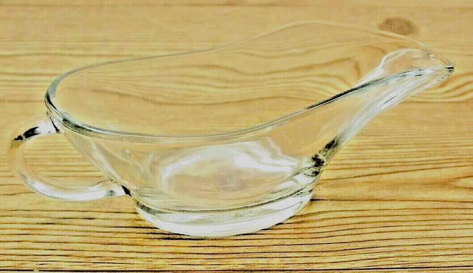 Anchor Hocking Gravy Boat Bowl Clear Heavy Glass w/ Handle - Made in USA - Image 1 of 4